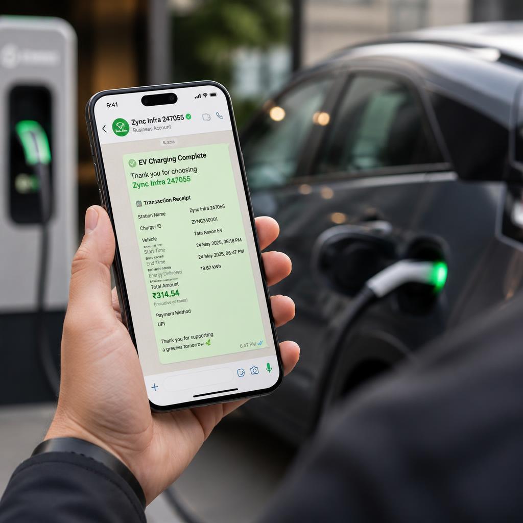 WhatsApp EV Charging Receipt